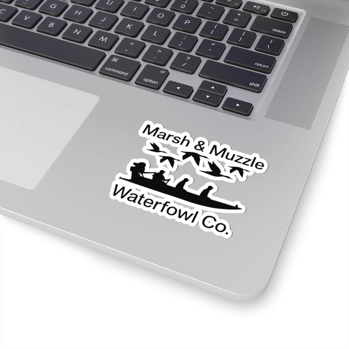 Marsh & Muzzle Waterfowl Co. Sticker — Duck Hunting Canoe Decal