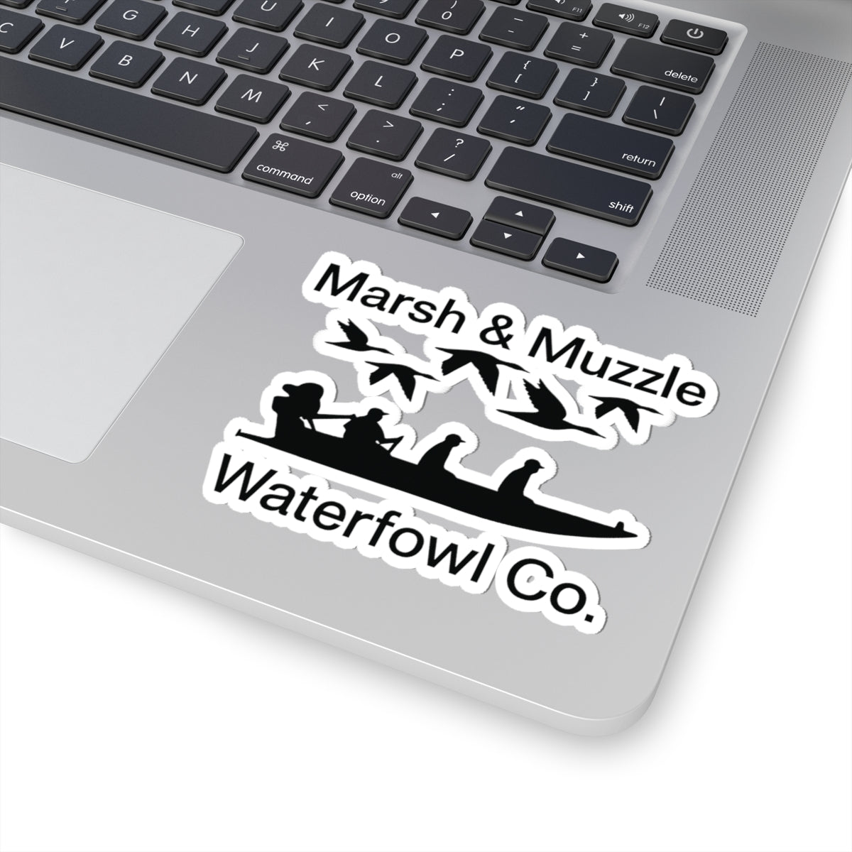 Marsh & Muzzle Waterfowl Co. Sticker — Duck Hunting Canoe Decal